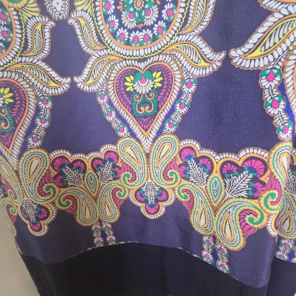 Leifsdottir Anthropologie Silk Paisley Shift Dress 10 Sleeveless Boho Women's - Picture 10 of 11